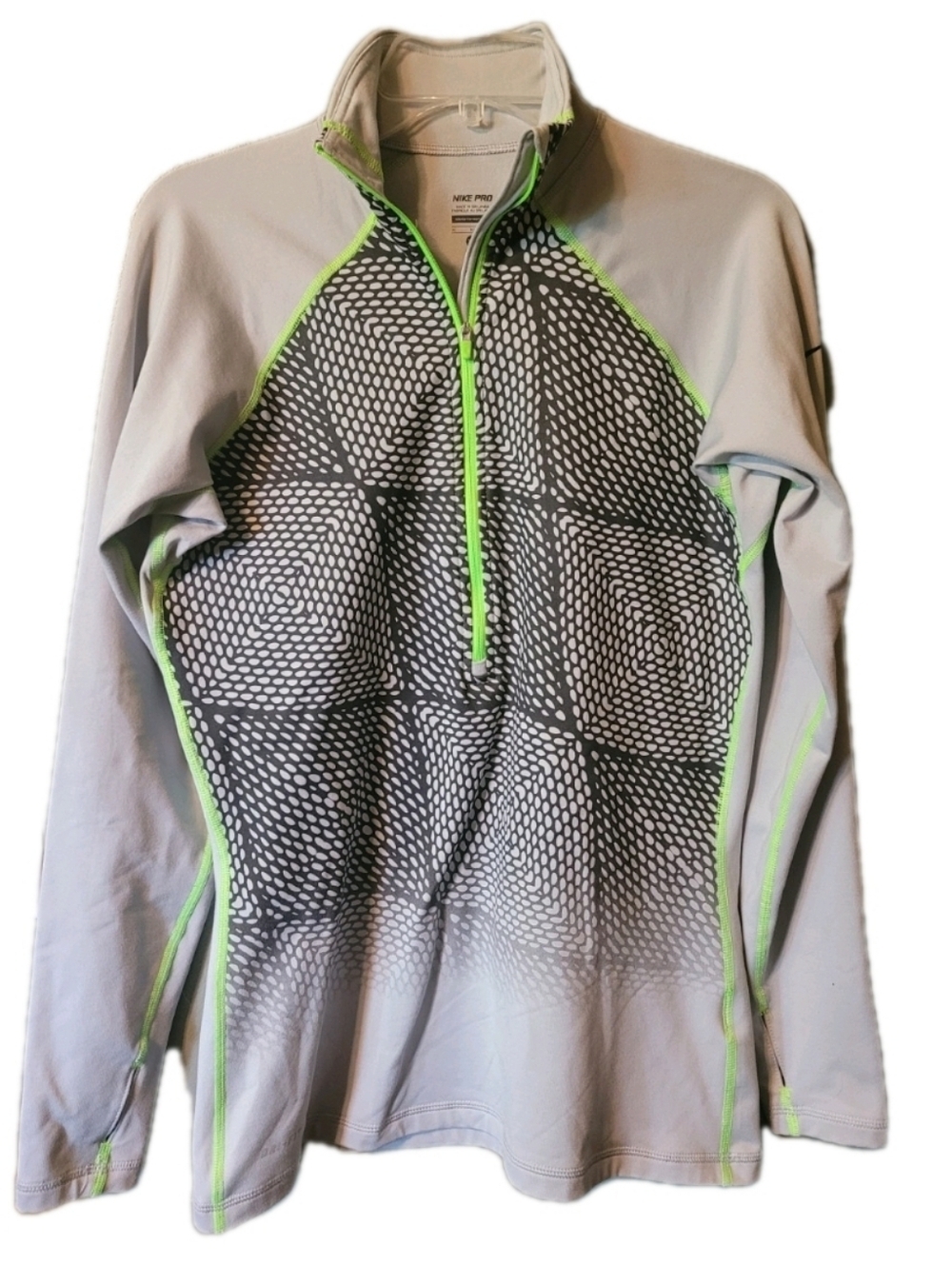Nike Jacket Women's XL Half-Zip Pullover Neon Green Trim Activewear Running